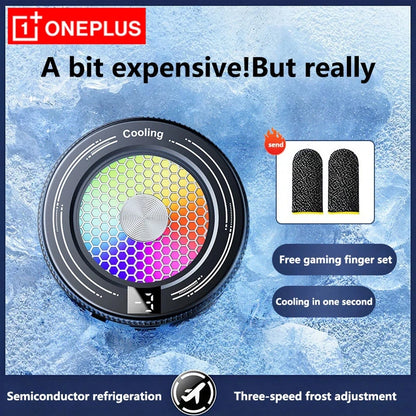 Oneplus Portable Mobile Phone Cooler Gaming Cooling Tool Magnetic Back Cover Clip Digital Display RGB Lights For Android iOS