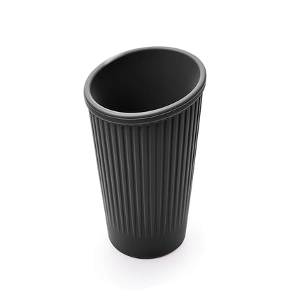 New Vertical Striped Silicone Car Trash Cup & Storage Bucket No Installation Needed Portable Waste Holder for All Auto Models