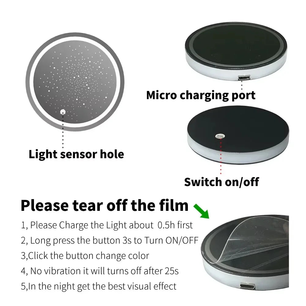 1/2PCS LED Car Cup Holder Lights, Light up Car Coasters for Cup Holders 7 Colors Changing USB Charging Mat Waterproof Cup Pad