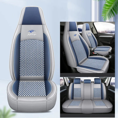 Car Seat Cover 5 Full Set Universal Seat Covers for Nissan X Trail T32 Jetta A4 Skoda Rapid Superb 3 Cars Waterproof PU Leather