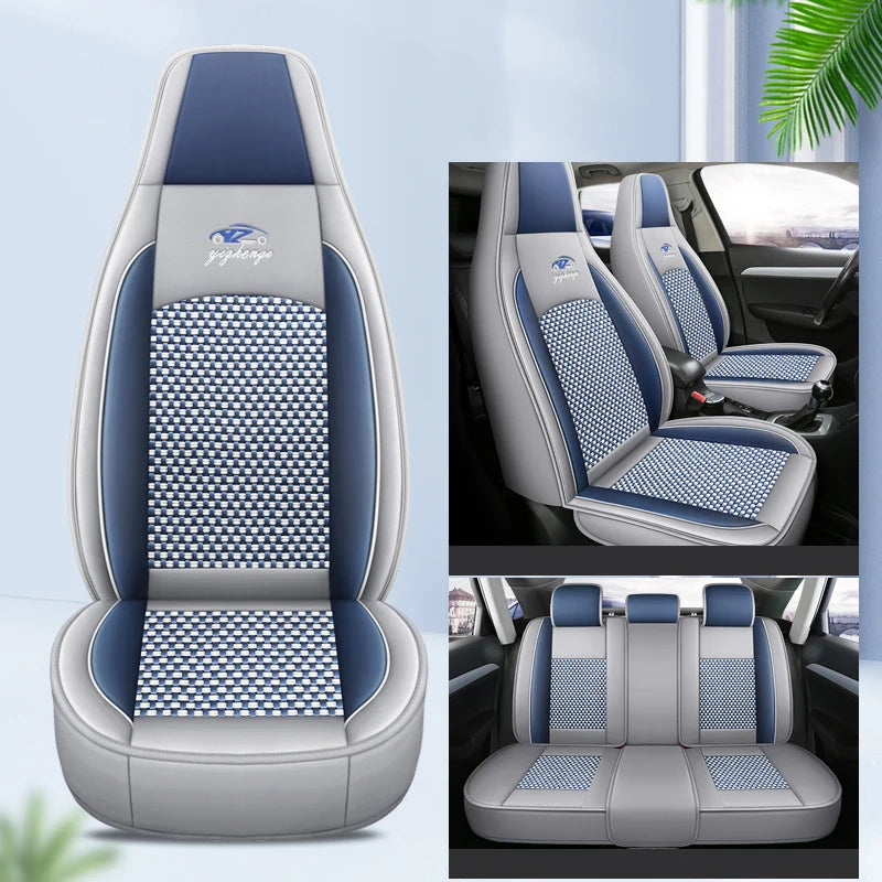 Car Seat Cover 5 Full Set Universal Seat Covers for Nissan X Trail T32 Jetta A4 Skoda Rapid Superb 3 Cars Waterproof PU Leather