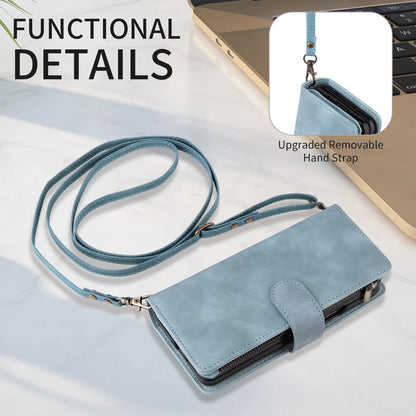Premium Leather Business Phone Case For Samsung Galaxy Z Fold 8 Zipper Wallet Card Slots Magnetic Flip Cover For Fold 7 6 5 4 3