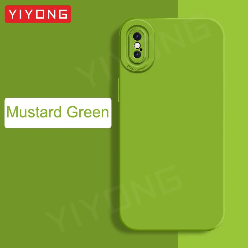 For iPhoneX Case YIYONG Original Liquid Silicone Soft Cover For iPhone X S XR XS Max 10 iPhone10 iPhoneXR iPhoneXS Phone Cases