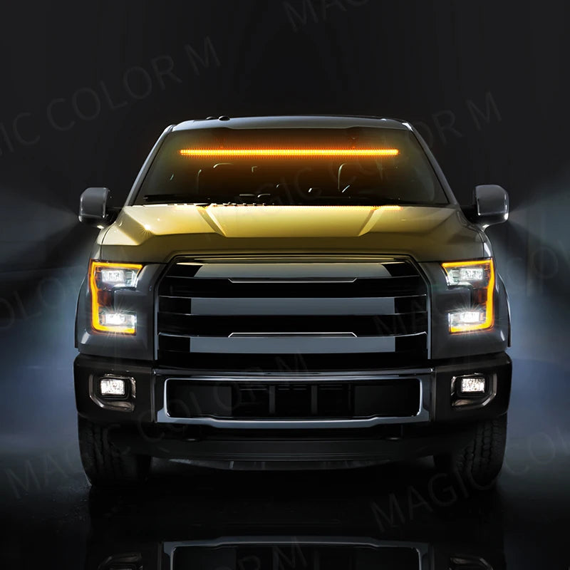 96 LED 3030 Beads Front Windshield Car Strobe Lamp Bar Traffic Signal Flashing Lamp Auto Roof Top Warning Light 12V Waterproof