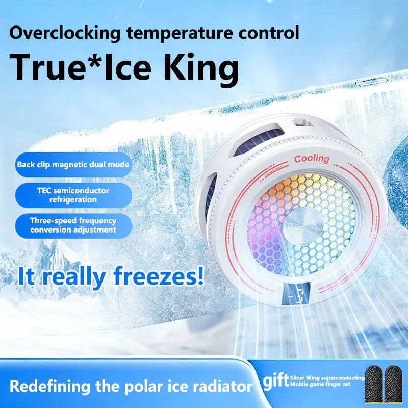 Oneplus Portable Mobile Phone Cooler Gaming Cooling Tool Magnetic Back Cover Clip Digital Display RGB Lights For Android iOS