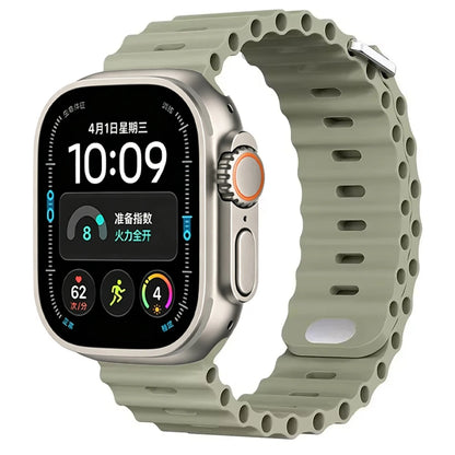 Ocean Silicone strap For Apple Watch Ultra 4 3 2 1 Band 49mm 12 11 10 9 8 7 46mm 45mm 41mm band iWatch 6 5 4 SE3 44mm 40mm 42mm