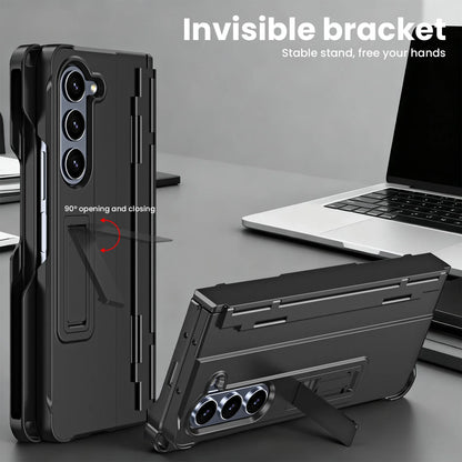 Suitable for Samsung Fold7/Fold6/Fold5/Fold4/Fold3 Stand, Stylus, Tempered Glass Full-Cover Protective Folding Phone Case