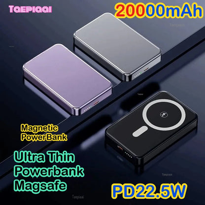 Taepiaa Qi2 Magnetic Power Bank 20000mah 20W Wireless Charging 22.5W Wired Charge Qi2-Certified for IPhone 16 15 14 13 Pro Max