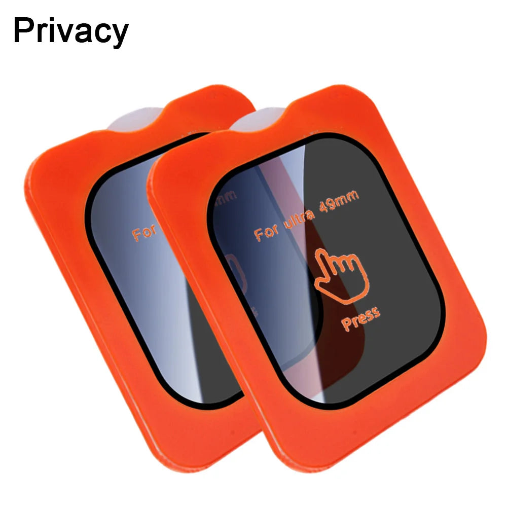 1-5PCS Privacy Tempered Glass Screen Protector with Auto-alignment Installation Frame for Apple Watch Ultra 4 3 2 1 49mm HD Film