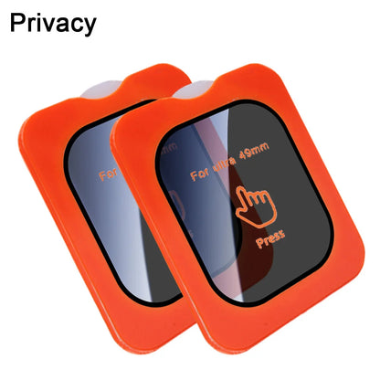 1-5PCS Privacy Tempered Glass Screen Protector with Auto-alignment Installation Frame for Apple Watch Ultra 4 3 2 1 49mm HD Film