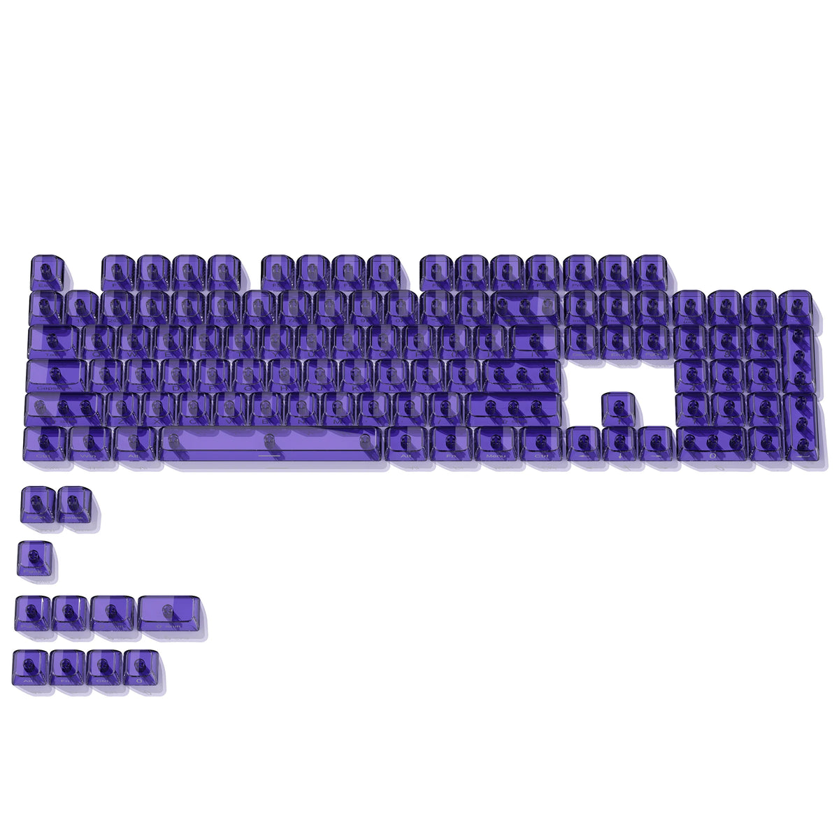 115 Keys Black Transparent Clear Keycaps Crystal Ceramic PC Keycap RGB Shine Through Key Cap MDA Profile for MX Switch Keyboard