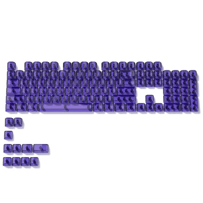 115 Keys Black Transparent Clear Keycaps Crystal Ceramic PC Keycap RGB Shine Through Key Cap MDA Profile for MX Switch Keyboard
