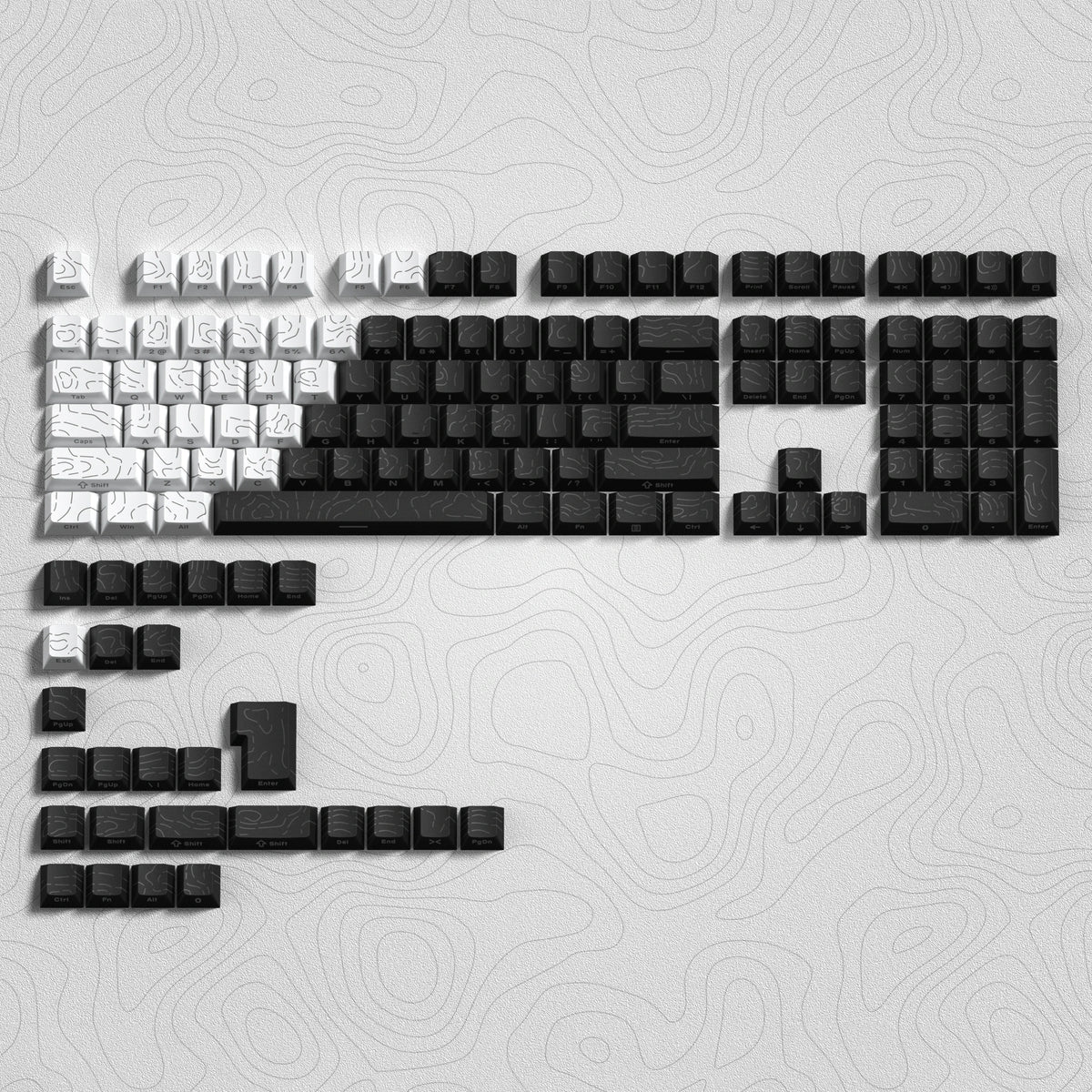 140 Keys White Grey PBT Keycap RGB Shine Through Double Shot Keycaps Cherry Profile for MX Switches  Mechanical Gaming Keyboard