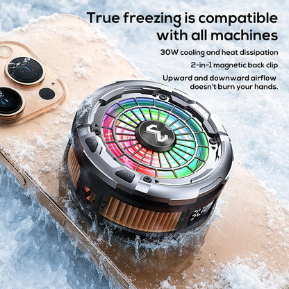 MEMO CX26 30W Phone Cooler Magnetic Semiconductor Cooling Fan AI Temp Control No Condensation RGB Gaming Radiat