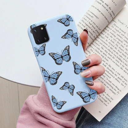 Soft Case For Samsung Galaxy Note 10 Lite Phone Cover Cute Flowers Butterfly Fundas TPU Coque For Samsung Note 10 Lite Bumper