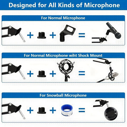 Desk Microphone Support Articulated Arm Microphone Stand Microfno Bracket Mount Mic Holder for Blue Yeti HyperX QuadCast Fifine