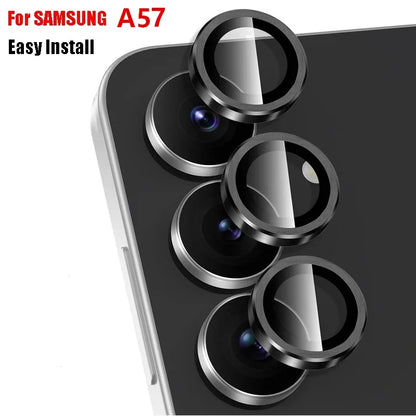 Metal Camera Lens Protector For Samsung Galaxy A57 A37 Anti Scratch 9H Tempered Glass Metal Ring For Galaxy A57 5G