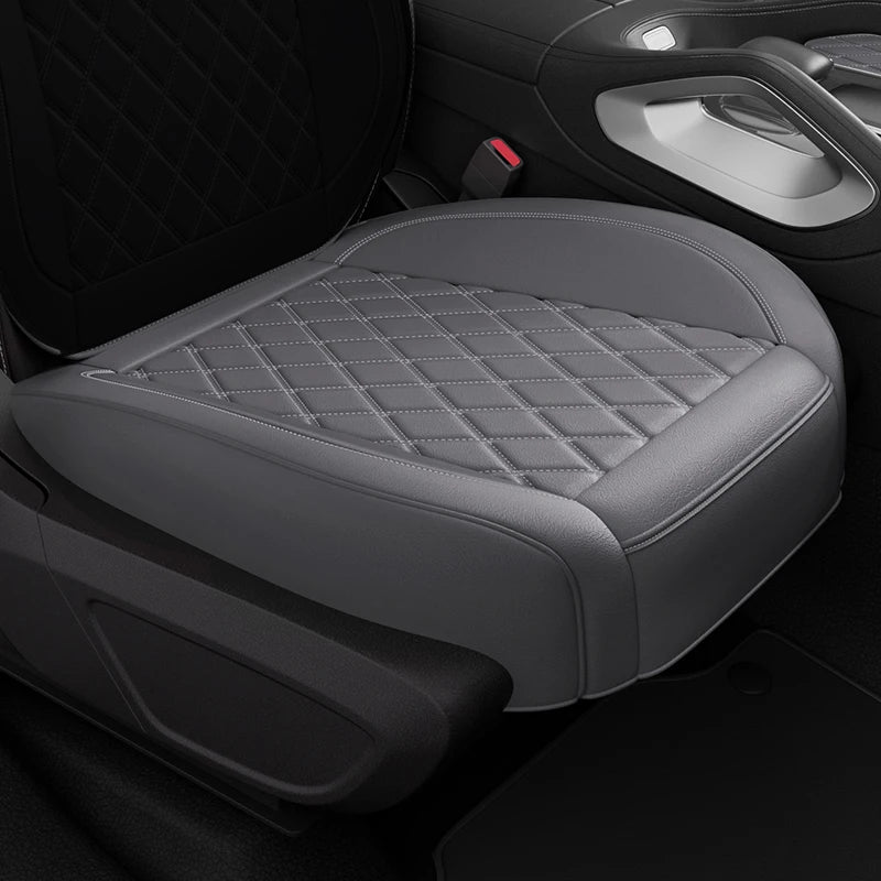 1PCS Nappa Leather Car Seat Cover Waterproof Wrap Around Bottom Seat Cushion Durable Car Seat Protector Universal Auto Seat Pad