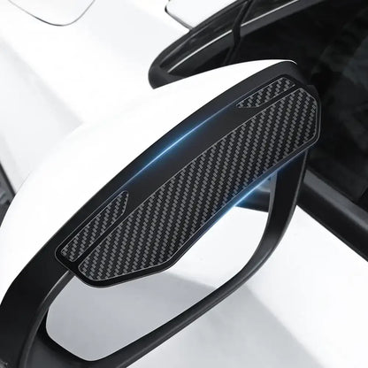 2Pcs Carbon Fibre Universal Car Rear View Mirror Rain Cover Sun Visor Eyebrow Side View Mirror Rain Guard Auto Protection