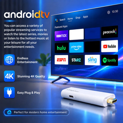 H96 MAX Android TV Stick Rockchip RK3518 with 2.4G Wifi 5G Wifi6 Dual 3518D 8GB 16GB 4K 3D HDR Goole Voice Remote DC 5V 2A