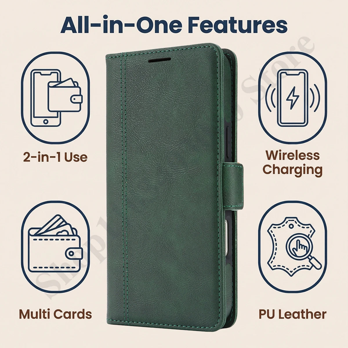 2 In 1 Leather Flip Case For Google Pixel 9 9pro 9A 10 10pro Pro XL 10A Cash Card Slots Holder Wireless Charging Phone Cover