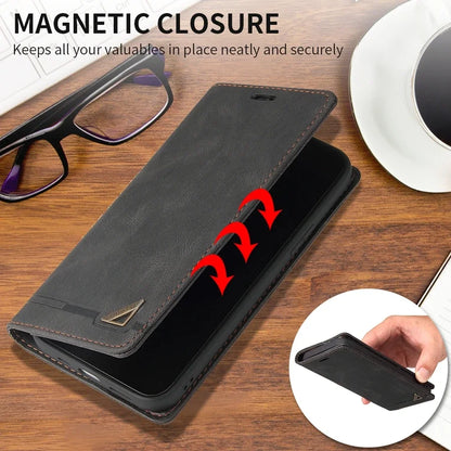 Wallet Anti-theft Brush With Card Slot Magnetic Flip Leather For Samsung Galaxy S24 Ultra S23 FE S22 Plus S21 S20 FE S10 S9 S8