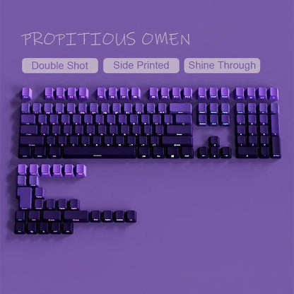 Gradient Gray Double Shot RGB Backlit Keycaps OEM Profile 135+ Keys Side Printed PBT Keycaps for Cherry MX Switches Keyboards