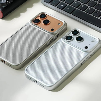 Luxury Business Carbon Fiber Pattern Hard PC Magnetic Case For iPhone 18 17 16 15 Pro Max For Magsafe Wireless Charging Cover