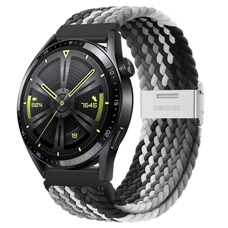 20 22mm Strap for Samsung Galaxy Watch 7 6 5 4 Band 40/44mm 5Pro Active 2 Gear S3 Braided Elastic Bracelet for Huawei GT2/3 4Pro