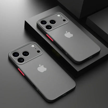 Luxury Translucent Armor Phone Case For iPhone 17 16 15 14 13 Pro Max Shockproof Bumper Cases For iPhone17 Pro Max Matte Cover