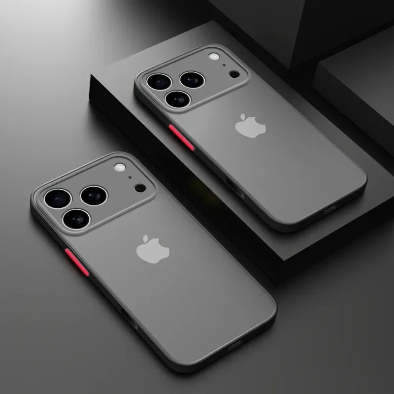 Luxury Translucent Armor Phone Case For iPhone 17 16 15 14 13 Pro Max Shockproof Bumper Cases For iPhone17 Pro Max Matte Cover