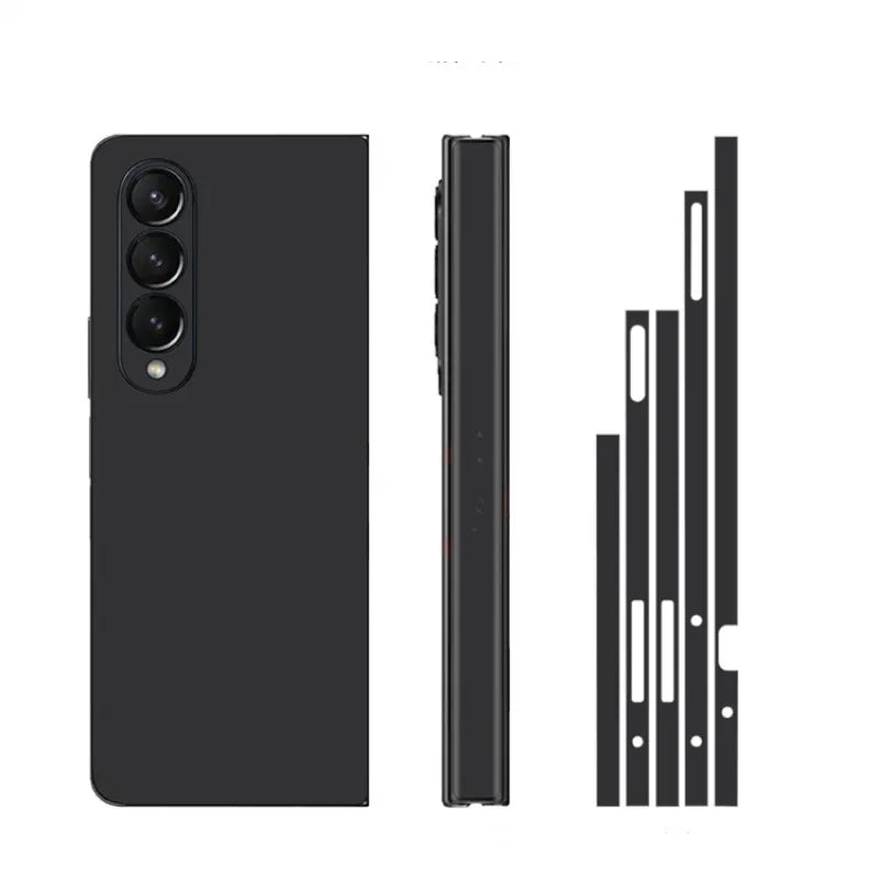 Plain Color Sticker for Samsung Galaxy Z Fold7 6 5 4 3 Back Screen Protector Hing Side Skin 3 in 1 Protective Film Fold4