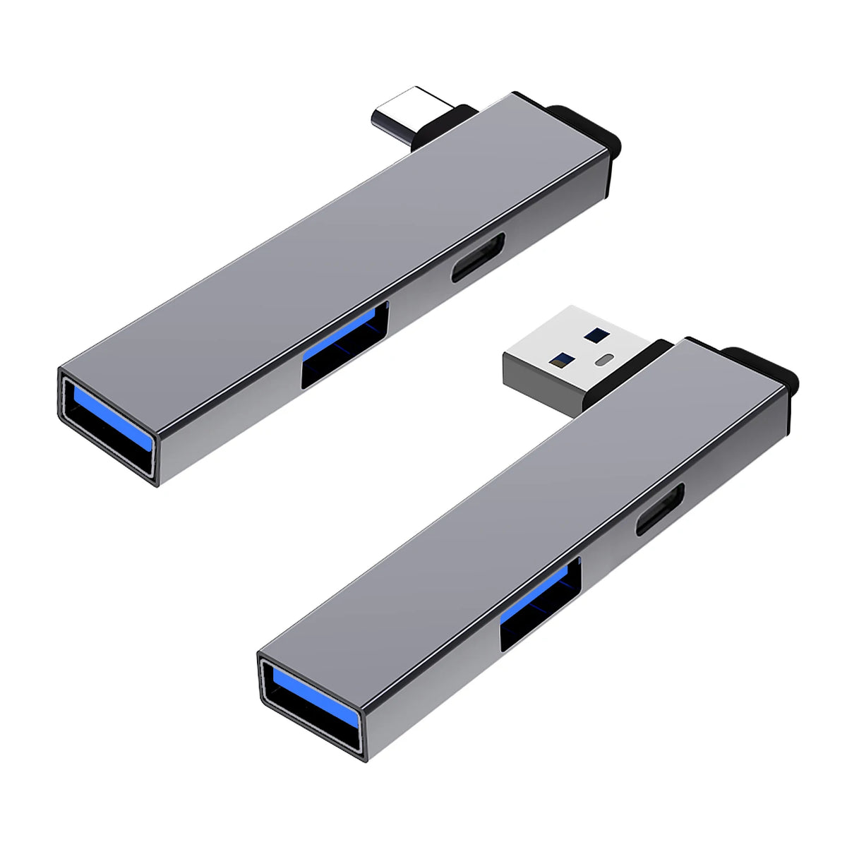 3-in-1 USB 3.0 Hub Dock with Hanging Loop, USB C to Type-C Expander for Laptops and Phones, Wireless Adapter for Expansion, USB