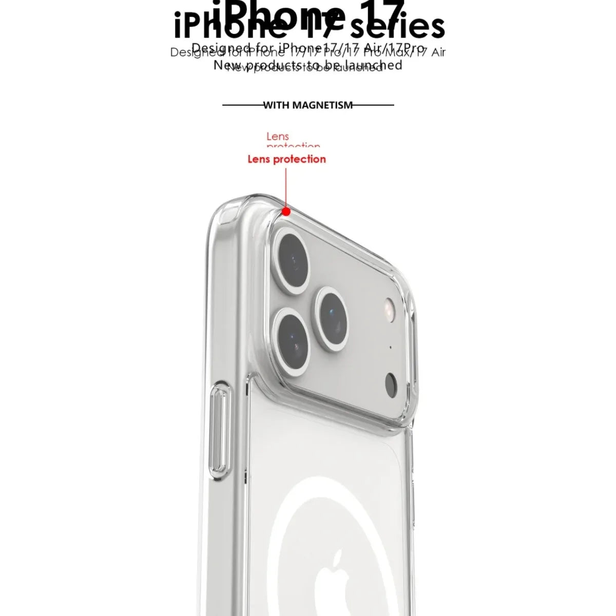 Shockproof For Magsafe Clear Magnetic Wireless Charge Case For iPhone 17 Air 17 Pro Max Hybird Hard Acrylic Back Cover Bumper