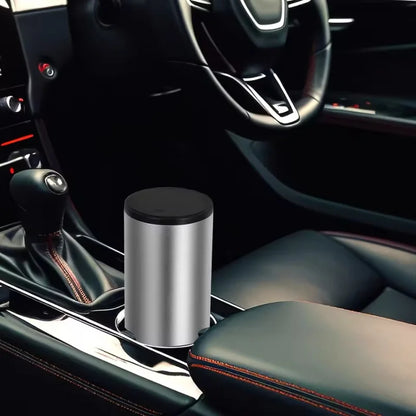 2026 NEW Car Trash Bin Alloy Garbage Can For Car Dustbin Waste Rubbish Basket Bin Organizer Storage Holder Bag Auto Accessories