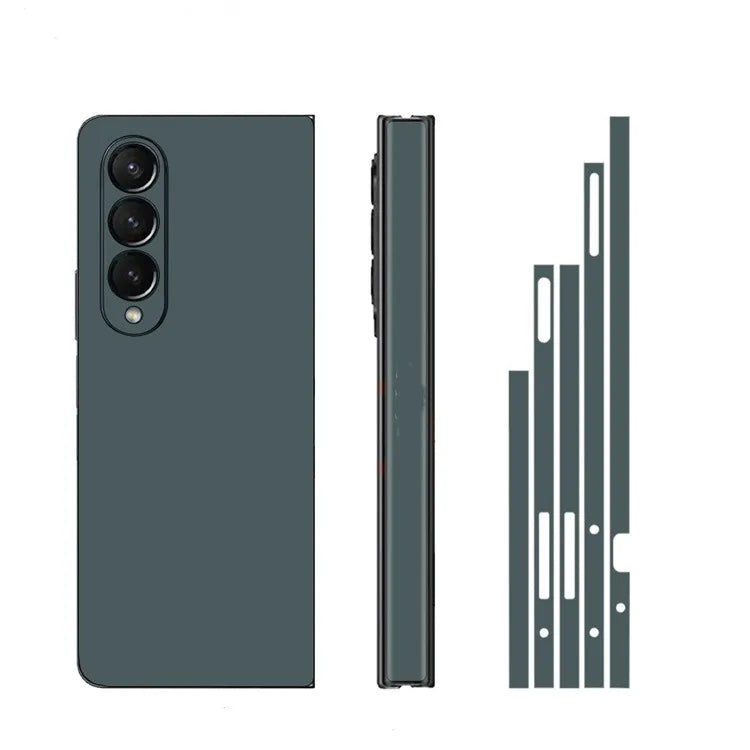 Plain Color Sticker for Samsung Galaxy Z Fold7 6 5 4 3 Back Screen Protector Hing Side Skin 3 in 1 Protective Film Fold4