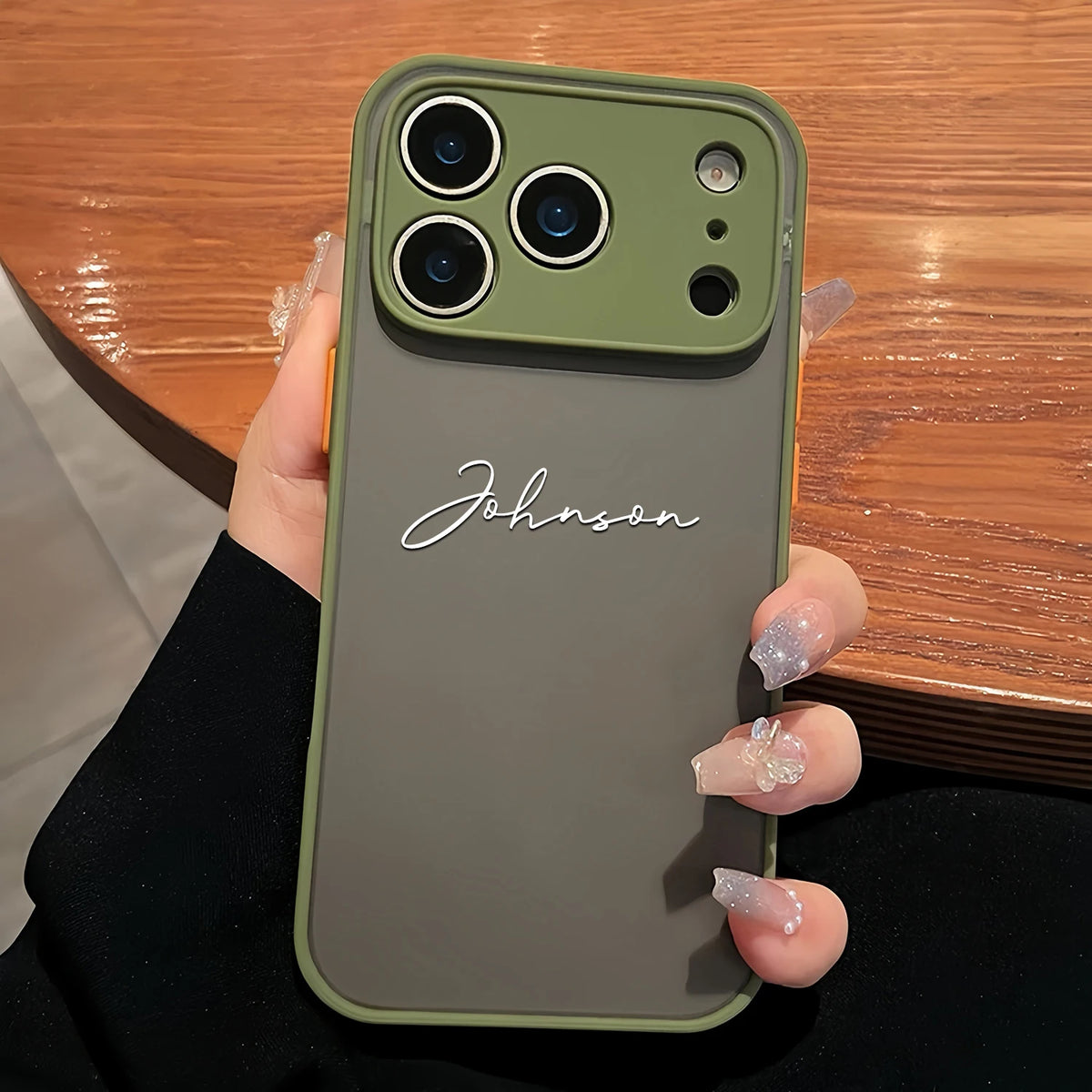 Customized Personalized Name Phone Case For 17 16 15 14 13 12 11 Pro Max Shockproof PC Phone Case FrostedTranslucent Back Cover