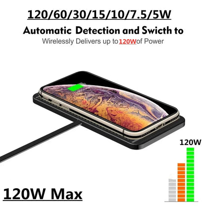 15W Wireless Charger Car Silicone Pad Stand For iPhone 17-12 Xiaomi Samsung Huawei Mobile Phone Fast Car Wireless Charging