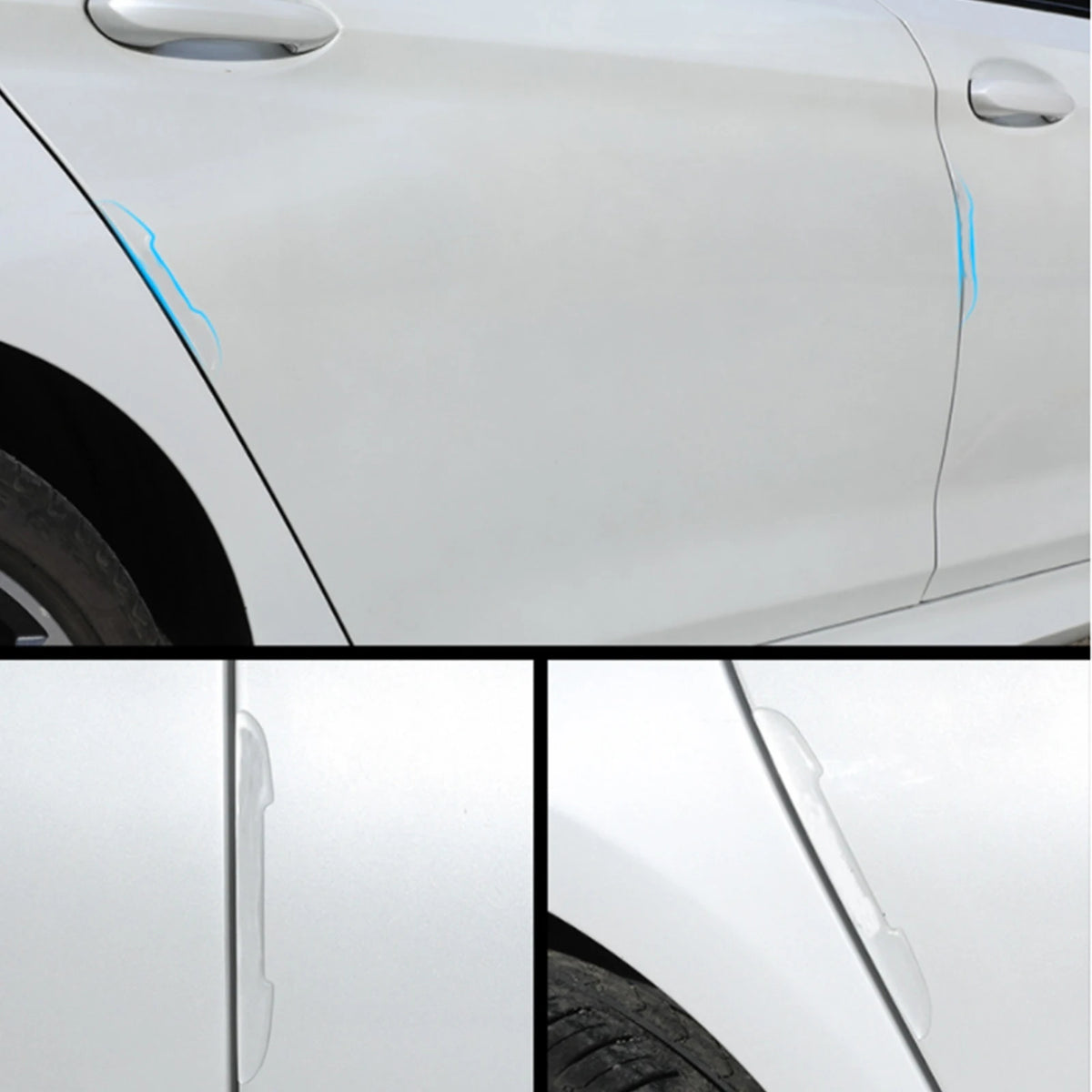 4pcs Clear Car Door Edge Protective Stickers Anti-Collision Strip Transparent Protector Sticker Invisible Protective Strips