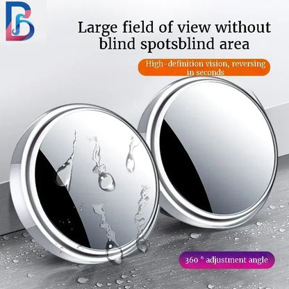 2Pcs 360Degree Adjustable Blind Spot Mirror Car Auxiliary Rearview Convex Mirror Round Frame Wide Angle Mirrors for Car Reverse