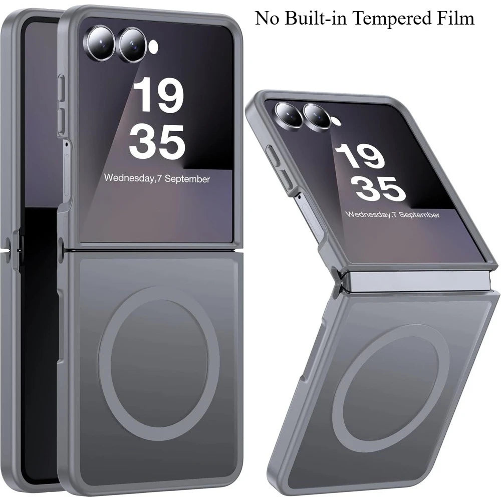 Magnetic Wireless Charging Mobile Phone Case for Samsung Galaxy Z Flip 8 7 FE 6 Cover Slim Rugged Translucent Cover with Magnet