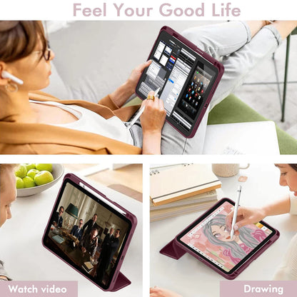 For iPad (A16) 11th 10th Generation Air 4th 5th 10.9 Pro 11 M2 M3 M4 M5 2026 2025 2024 Magnetic Flip Smart Cover Pencil Case