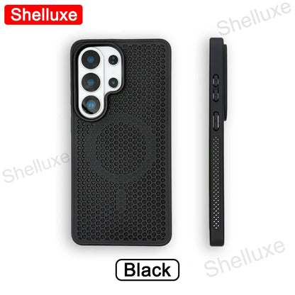 S26 Ultra Cooling Magnetic Case Shelluxe Breathable Mesh PC Hard Cases For Samsung Galaxy S26 S25 S24 S23 S22 Plus Ultra Cover