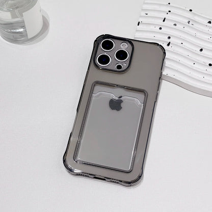 Shockproof Card Slot Pocket Phone Case For iPhone 18 17 16 15 14 13 12 11 Pro Xs Max 6 7 8 Plus Air 17e 16e Clear Wallet Cover