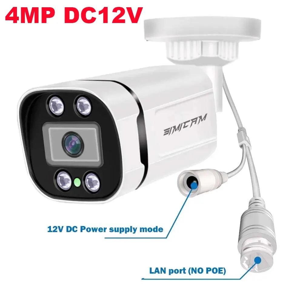 4K Poe Video Surveillance Camera Ip Onvif Audio 48V POE/DC 12V 4MP/5MP/8MP Night Vision Bullet Waterproof Security Camera for NV
