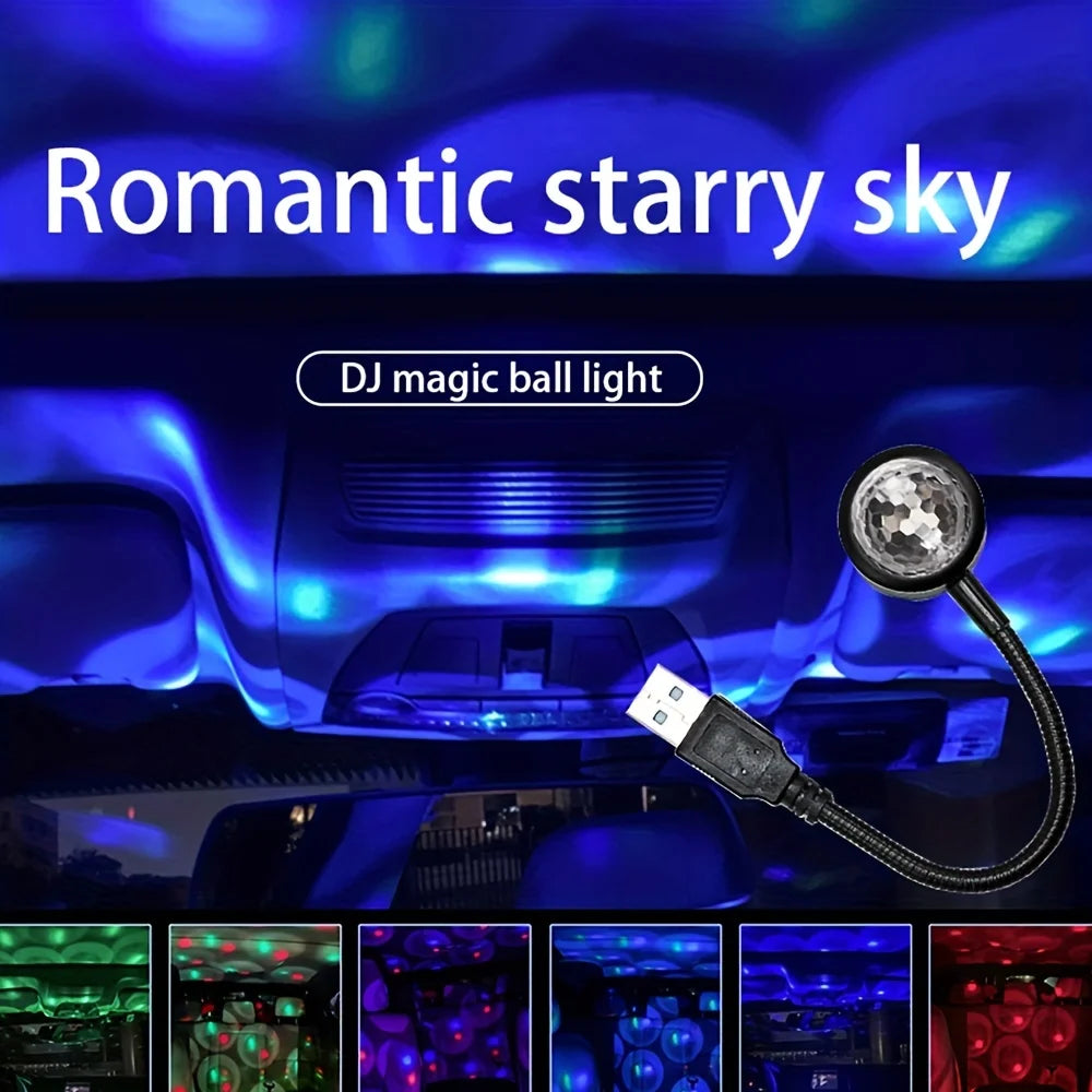 vehicle LED Starry Sky Night Light, USB Powered Galaxy Star Projector, Lamp for Car Roof, Room, Ceiling Decor, Plug and Play