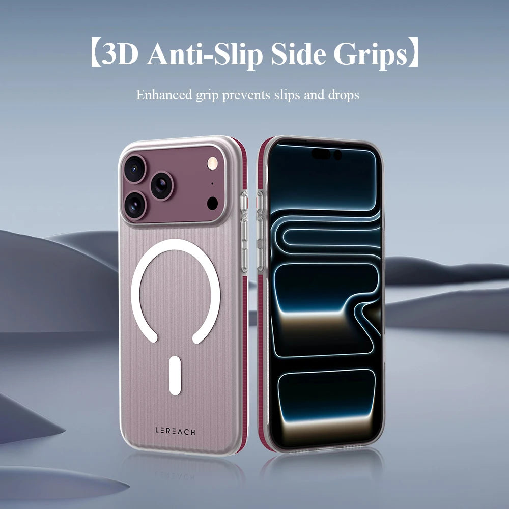 Lereach for iPhone 18 Pro Max 17 Pro Max 18 Pro 17 Pro Corrugated Matte Phone Case Anti-Slip Slim Fingerprint-Resistant