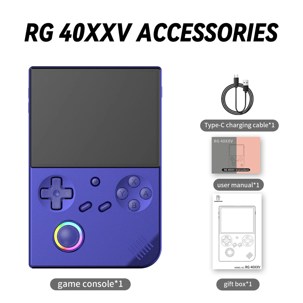 ANBERNIC RG40XXV Retro Handheld Game Console 4.0'' IPS Screen Linux 64-Bit RGB Joystick Players Supports WiFi Bluetooth HDMI Out
