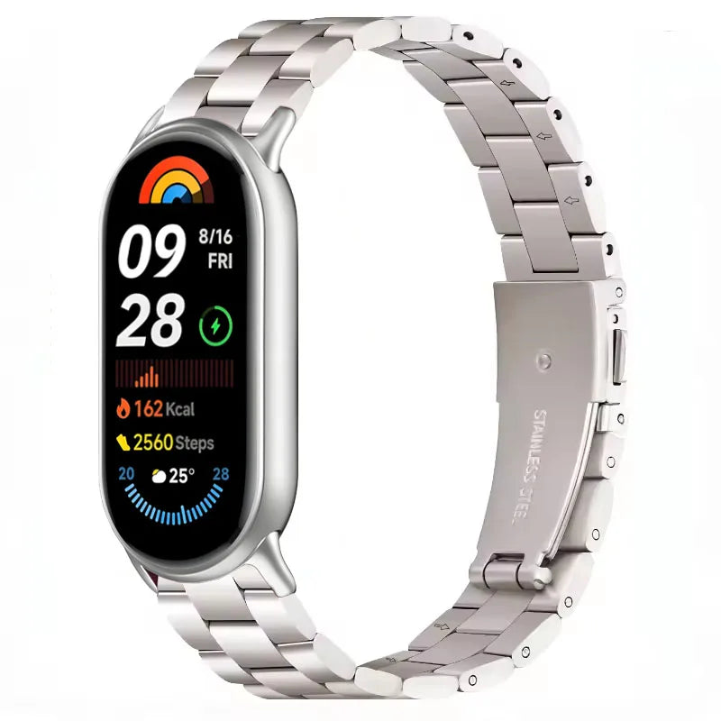 Metal Strap For Xiaomi Band 10 9 8 Belt Smartwatch Stainless Steel Mi Band 9 Bracelet Wristband Miband 11 Watchband Accessories