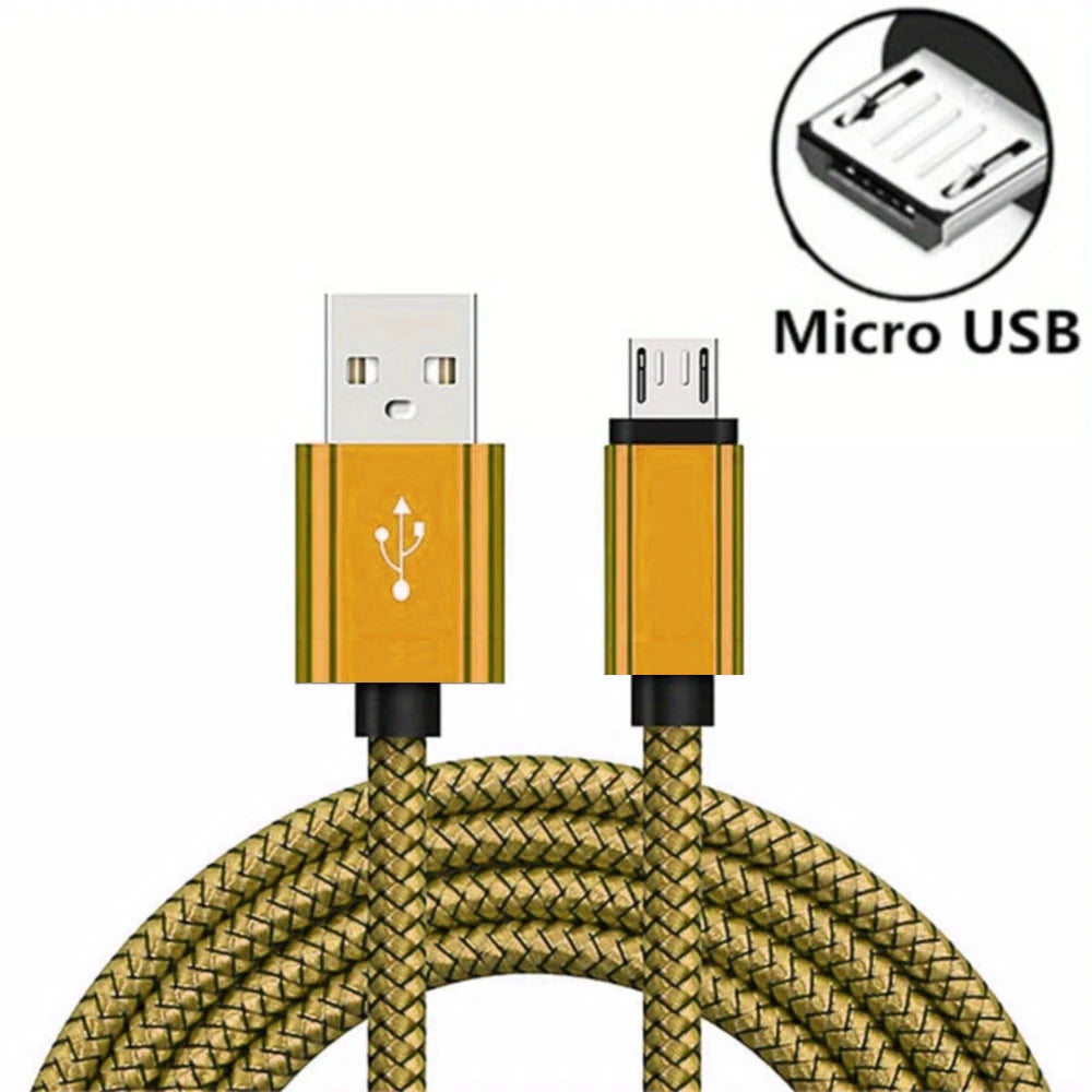 Micro USB Cable Data Sync 2A Fast Charging 1/3/5pcs Nylon Braided Charger Cable For Samsung Huawei HTC Android USB Micro Phone